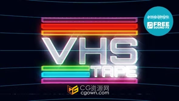 多彩翻转VHS Logo故障标志片头-AE模板