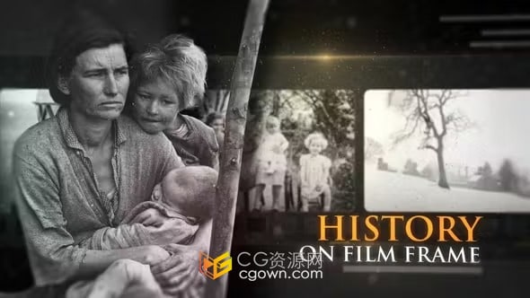 复古电影胶片展示复古相册历史纪录片开场白-PR模板