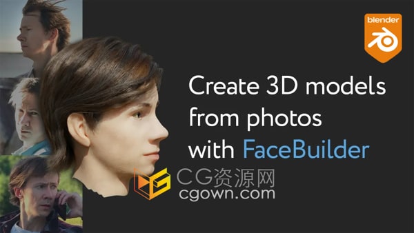 Blender插件FaceBuilder 2023.2.0照片转人脸头部3D模型工具