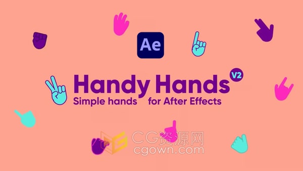 AE脚本Handy Hands 2 v1.1创建手势图形动画