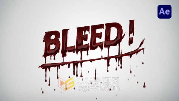 AE脚本Bleed! 1.2.0制作流血滴血恐怖标题动画特效支持中国汉字