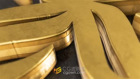 3D金属材质金色标志Gold Logo Reveal-AE模板