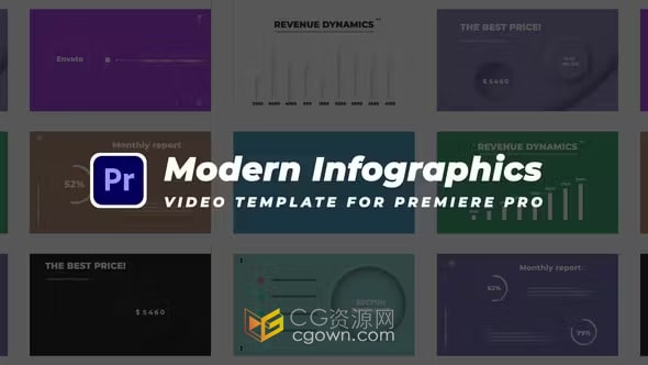 现代信息图表动画PR模板Modern Infographics