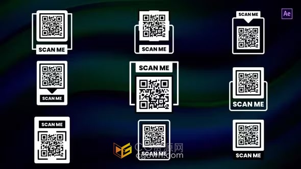 免费下载9种二维码扫描展示动画-AE模板