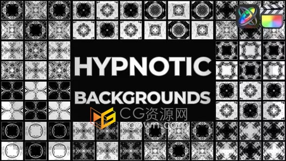 FCPX插件抽象催眠图案风格循环动画背景素材Hypnotic Backgrounds