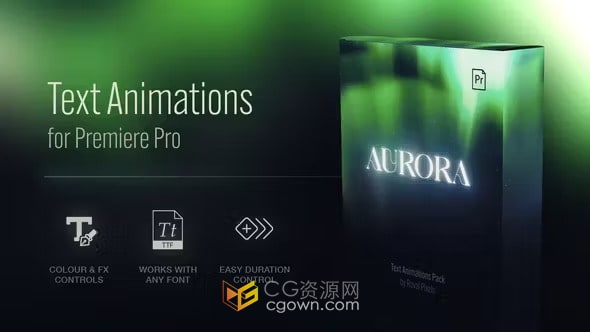 40个Aurora炫丽极光动画效果艺术标题-PR模板