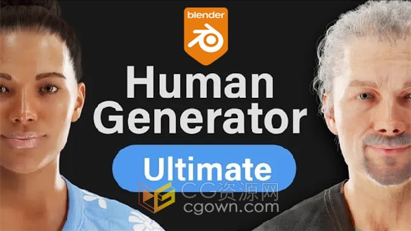 Blender插件Human Generator Ultimate 4.0.14人物人身模型生成器
