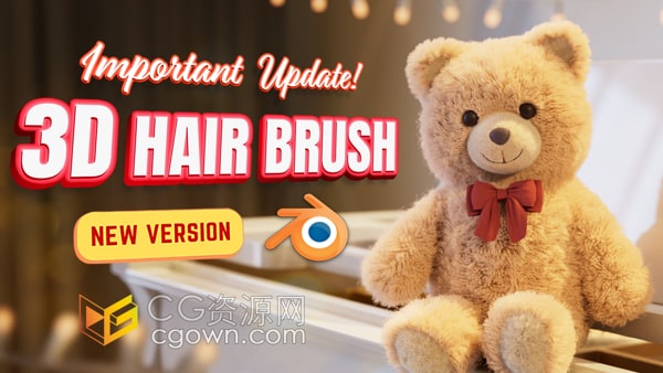 Blender插件3D Hair Brush 4.4.1强大头发系统