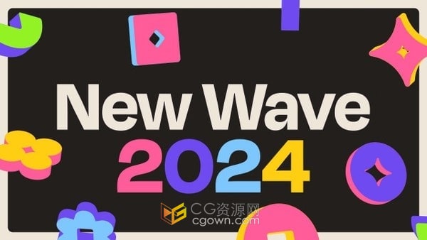 有趣分屏動畫抽象3D形狀元素標題LOGO視頻片頭-AE模板