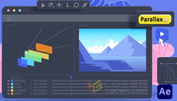 AE脚本Parallaxer v2.0一键式3D视差制作三维镜头动画神器