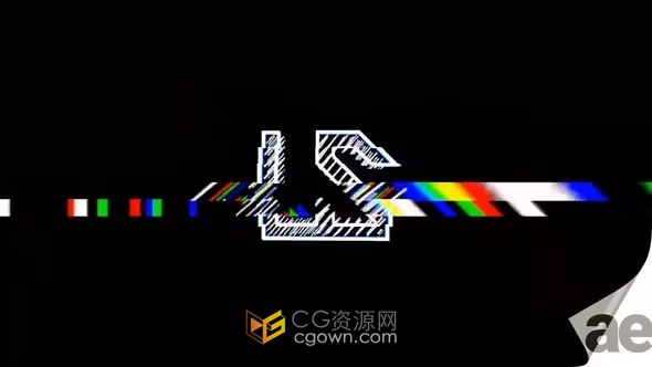 Glitch故障科技游戲標(biāo)志社交媒體LOGO動(dòng)畫-AE模板