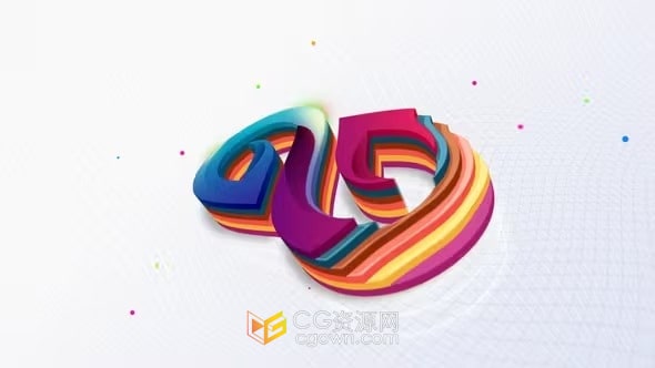 多彩图层3D彩色标志公司品牌宣传LOGO动画-AE模板