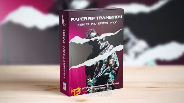 Paper Rip Transitions12个纸张撕裂动画转场-PR过渡模板