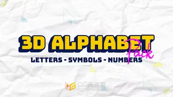 3D字母動畫數(shù)字和符號排版標題-AE模板