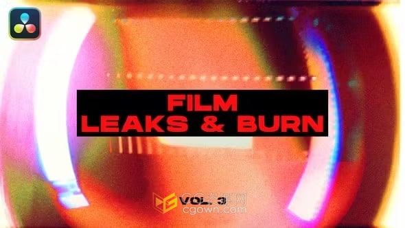 DR达芬奇模板-15个胶片曝光损坏过渡Film Leaks & Burn Transitions VOL. 3