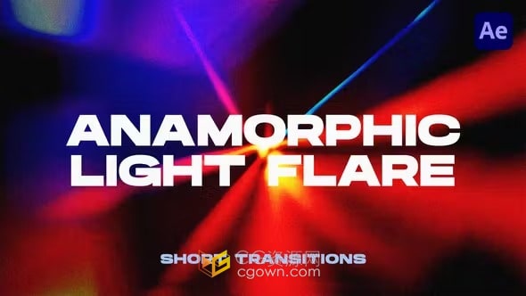 15种变形光斑过渡Anamorphic Light Flare Transitions-AE模板