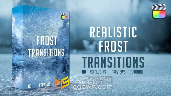 FCPX插件11种寒冷冰雪花冻过渡效果转场动画Frost Transitions