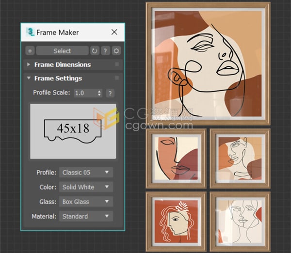 3ds Max插件Frame Maker v1.0自动生成照片相框工具