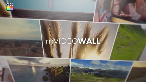 FCPX插件51种照片排版视频墙展示动画样式预设mVideowall
