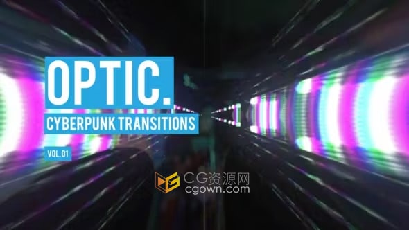 AE模板-賽博朋克光學(xué)轉(zhuǎn)場(chǎng)Cyberpunk Optic Transitions Vol. 01