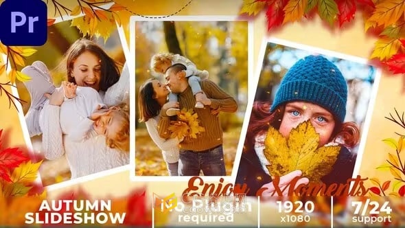 明亮柔和秋季色彩风格浪漫温馨视频相册制作PR模板