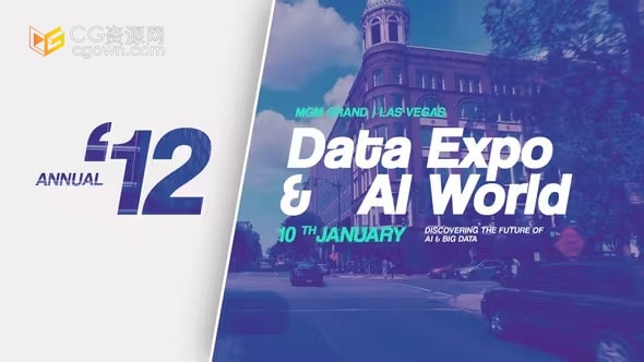 AE模板-人工智能博览会企业直播演讲数据峰会活动预告片