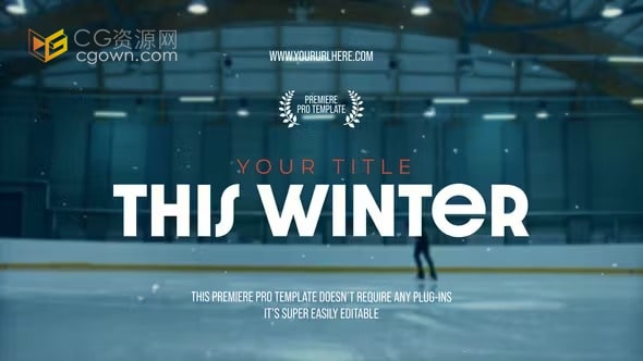 5个冬季主题电影片名片尾标题-PR模板