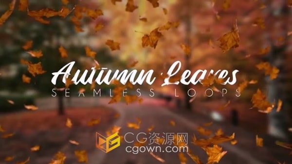 秋天叶子掉落风景视频标题动画片头AE模板下载
