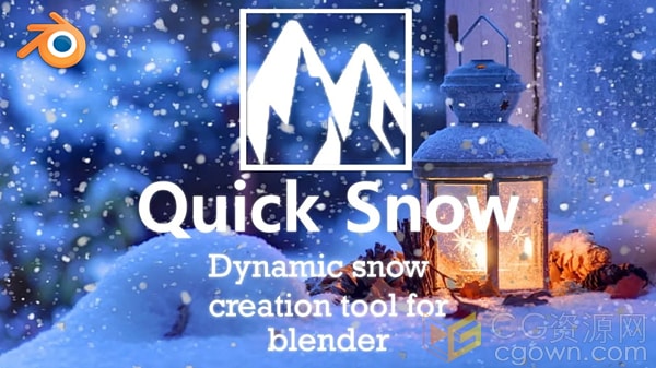 Blender插件Quick Snow v3.2降雪场景被雪覆盖效果