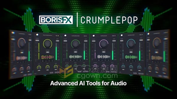 CrumplePop 2024.0.3智能Ai处理音频降噪去杂音回响修复AU/PR/达芬奇/VST3插件