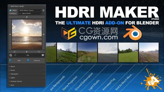 Blender插件HDRi Maker v3.0.123 模拟HDRI环境背景工具
