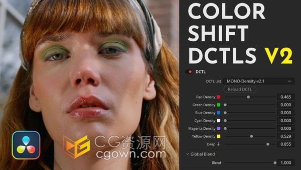 达芬奇DR插件COLOR SHIFT DCTLS v2.2节点视频调色预设工具