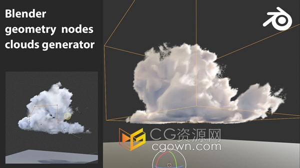 Blender插件Geo Nodes Clouds v1.03体积云朵生成