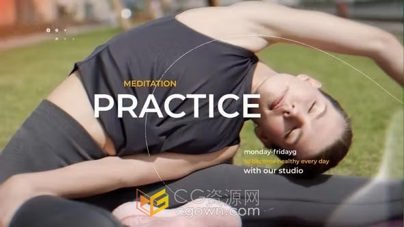 AE模板-时尚动态体育运动介绍瑜伽宣传短片