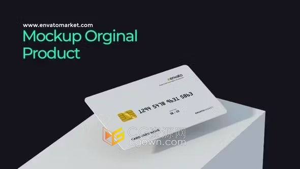 AE模板-银行卡信用卡电子芯片智能卡片3D展示动画