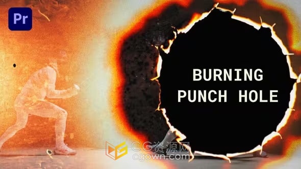 13个燃烧冲孔过渡Burning Punch Hole Transitions-PR模板