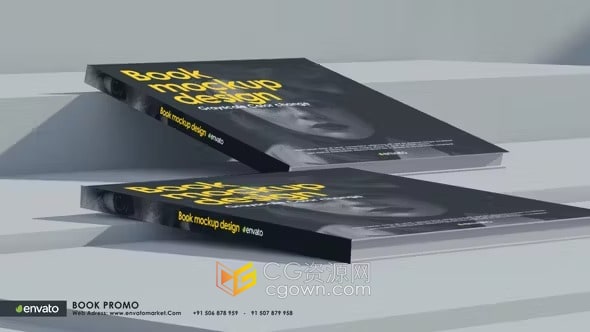书籍杂志3D动画展示新书预订促销宣传视频-AE模板