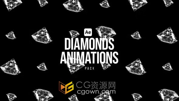 AE模板-25种钻石动画背景素材2D循环图形元素