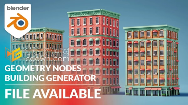 Blender插件Procedural Buildings With Geometry Nodes构建生成器几何节点