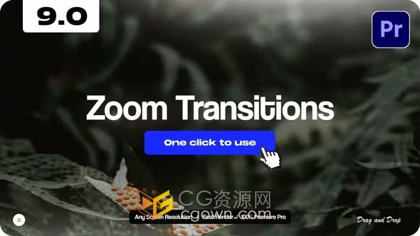 缩放过渡Zoom Transitions 9.0带音频-PR转场模板