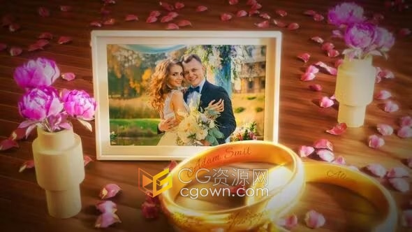 3D相框展示婚礼照片视频相册-AE模板