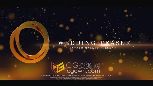 AE模板-金色光斑粒子3D元素颁奖典礼晚会仪式包装婚礼预告片