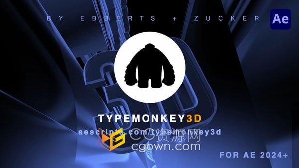 AE脚本TypeMonkey3D v1.0.0立体文字标题三维空间排版动画