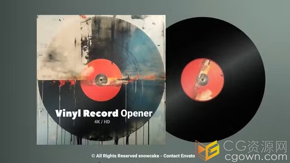 AE模板-黑胶唱片音频波形开场视频歌曲音乐专辑广告包装