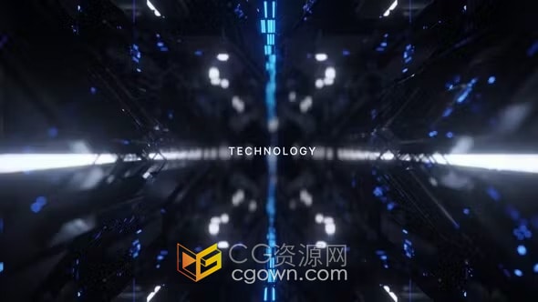 AE模板-金属感科幻隧道史诗般智能网络技术标题介绍片头