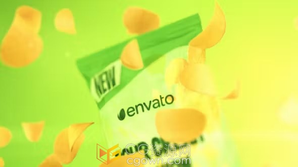 3D薯片零食包装广告片品牌宣传视频-AE模板