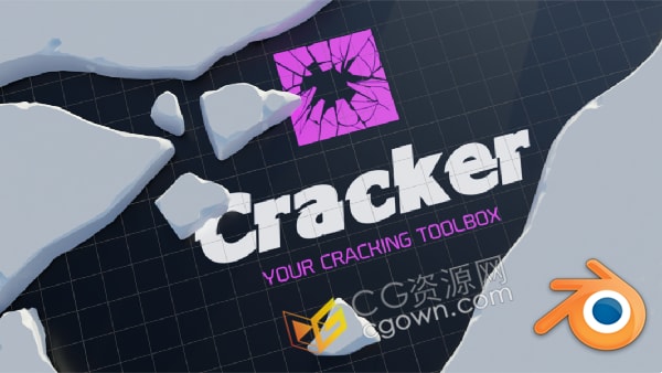 三维模型破碎裂缝效果Blender插件Cracker v1.7.35