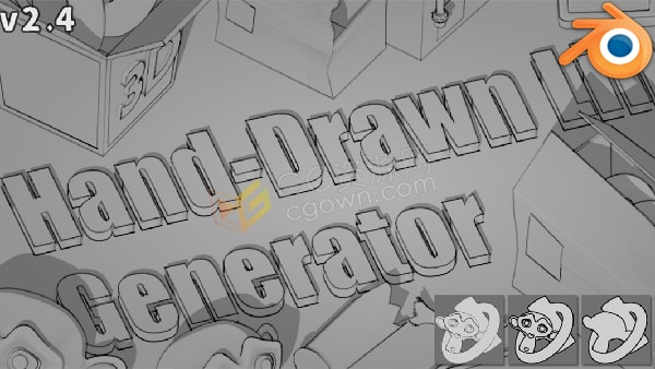 Blender插件Hand-Drawn Line Generator v2.4渲染手绘线生成器