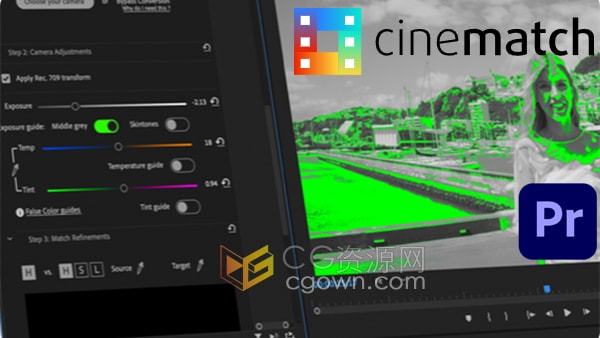 PR插件CineMatch v1.24a视频调色颜色匹配工具