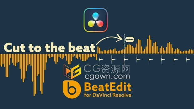 DaVinci Resolve版本BeatEdit音乐鼓点自动节拍打点标记动画插件